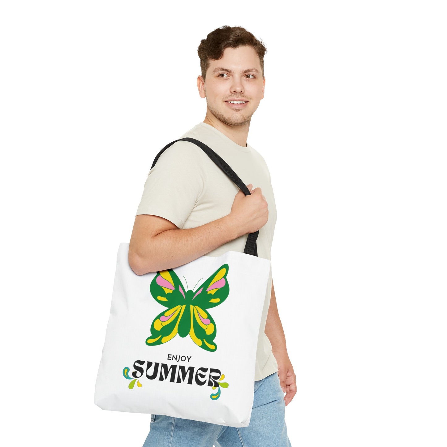 "Enjoy Summer" Butterfly Tote Bag - Stylish, Durable, Multiple Sizes