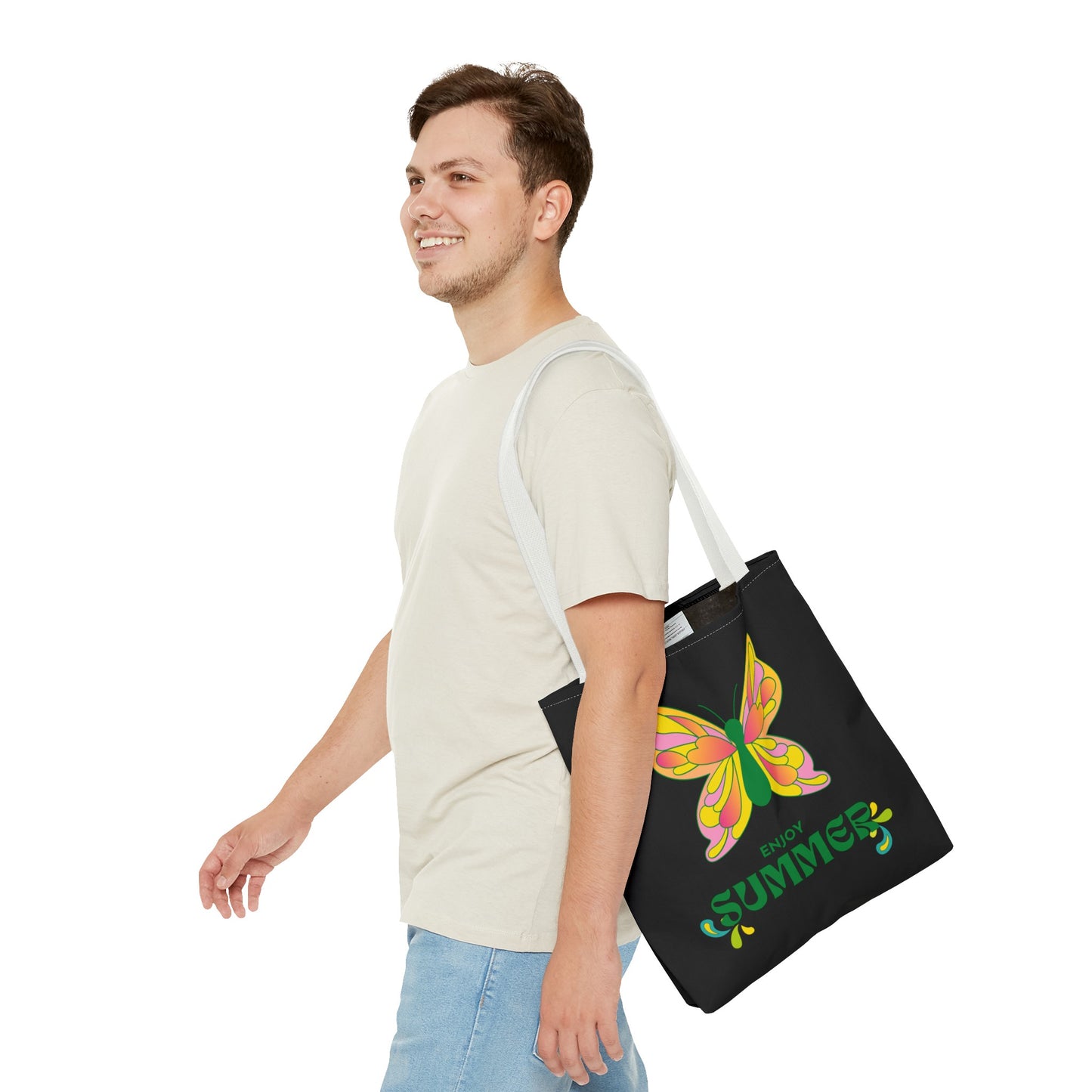 "Enjoy Summer" Butterfly Tote Bag - Stylish, Durable, Multiple Sizes