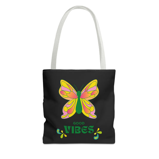 "Good Vibes" Butterfly Tote Bag - Stylish, Durable, Multiple Sizes