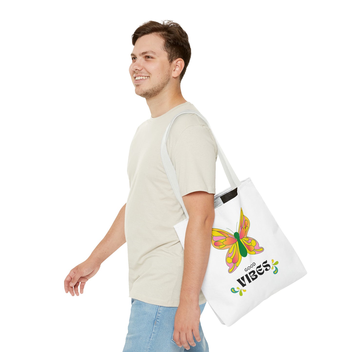 "Good Vibes" Butterfly Tote Bag - Stylish, Durable, Multiple Sizes