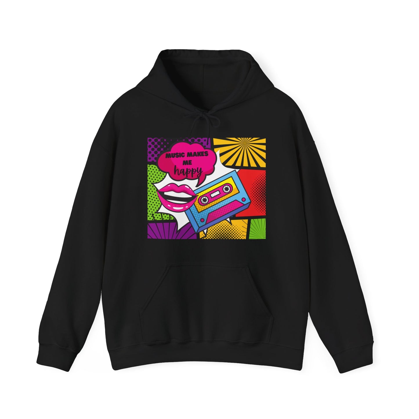 Unisex "Music Makes Me Happy" Heavy Blend Hoodie - Comfortable & Trendy