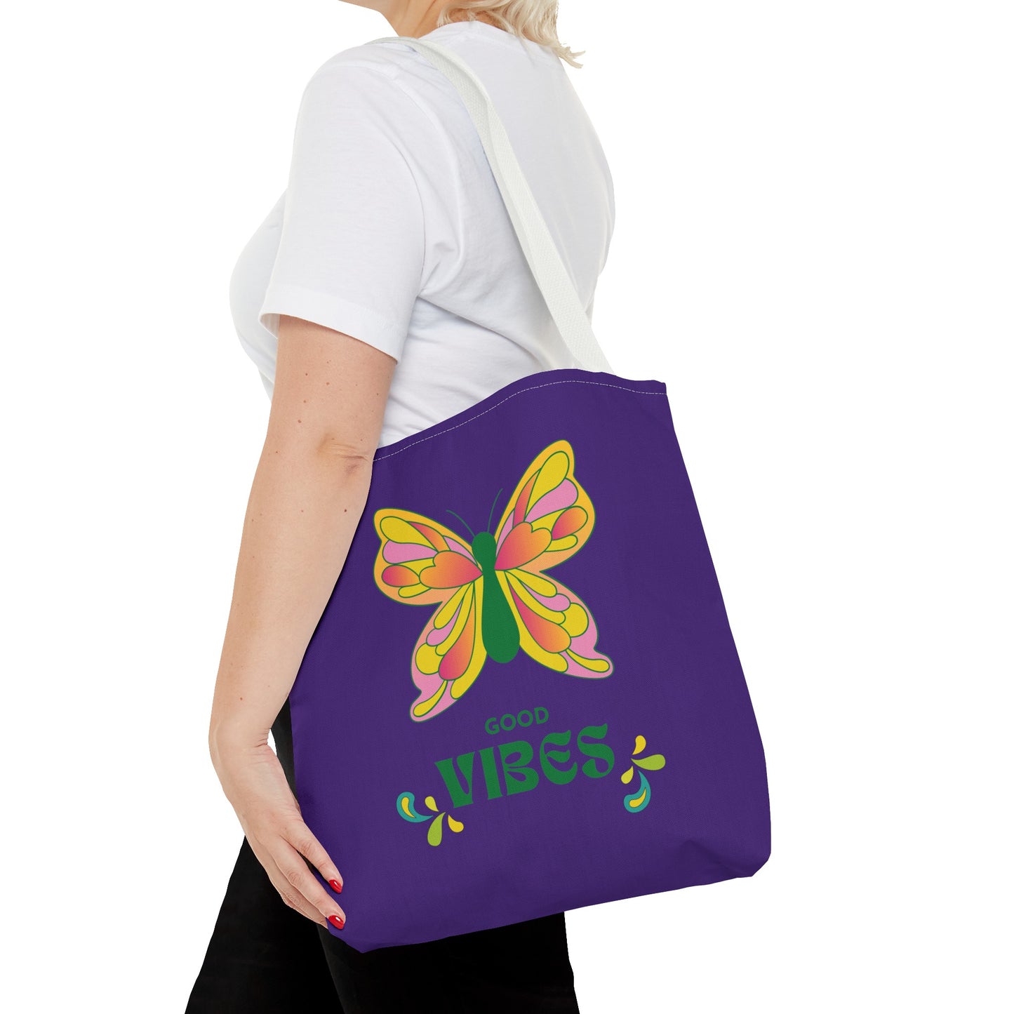 "Good Vibes" Butterfly Tote Bag - Stylish, Durable, Multiple Sizes