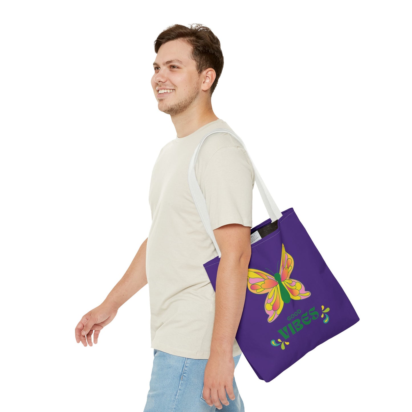 "Good Vibes" Butterfly Tote Bag - Stylish, Durable, Multiple Sizes