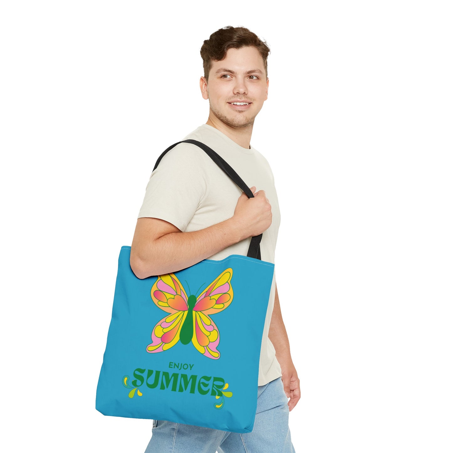 "Enjoy Summer" Butterfly Tote Bag - Stylish, Durable, Multiple Sizes