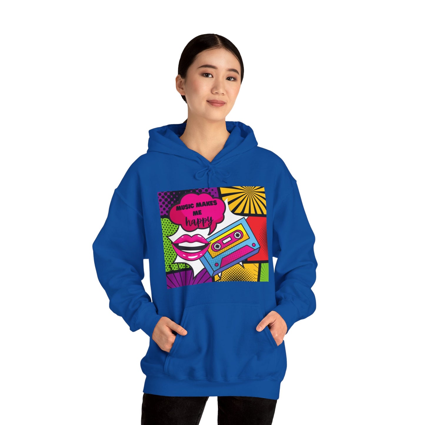 Unisex "Music Makes Me Happy" Heavy Blend Hoodie - Comfortable & Trendy