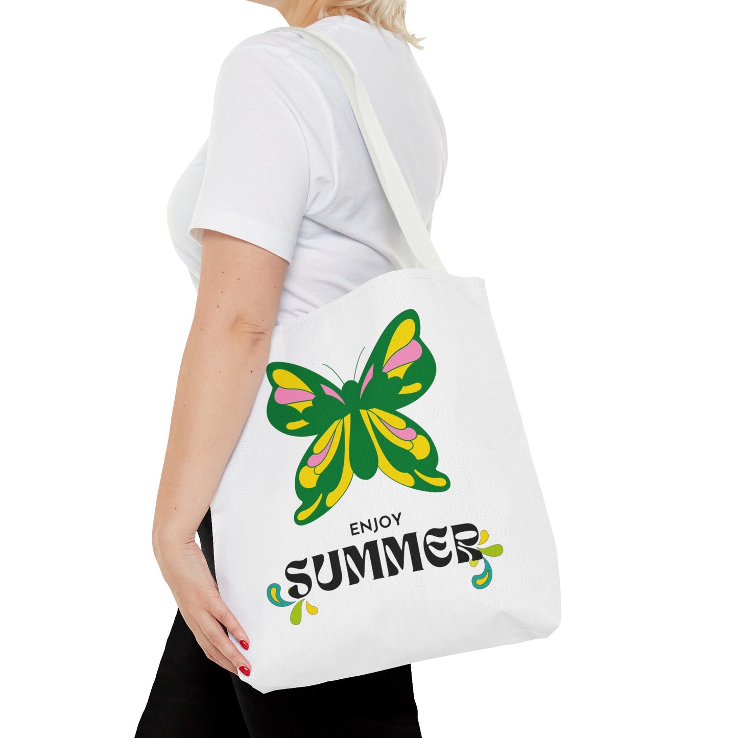 "Enjoy Summer" Butterfly Tote Bag - Stylish, Durable, Multiple Sizes