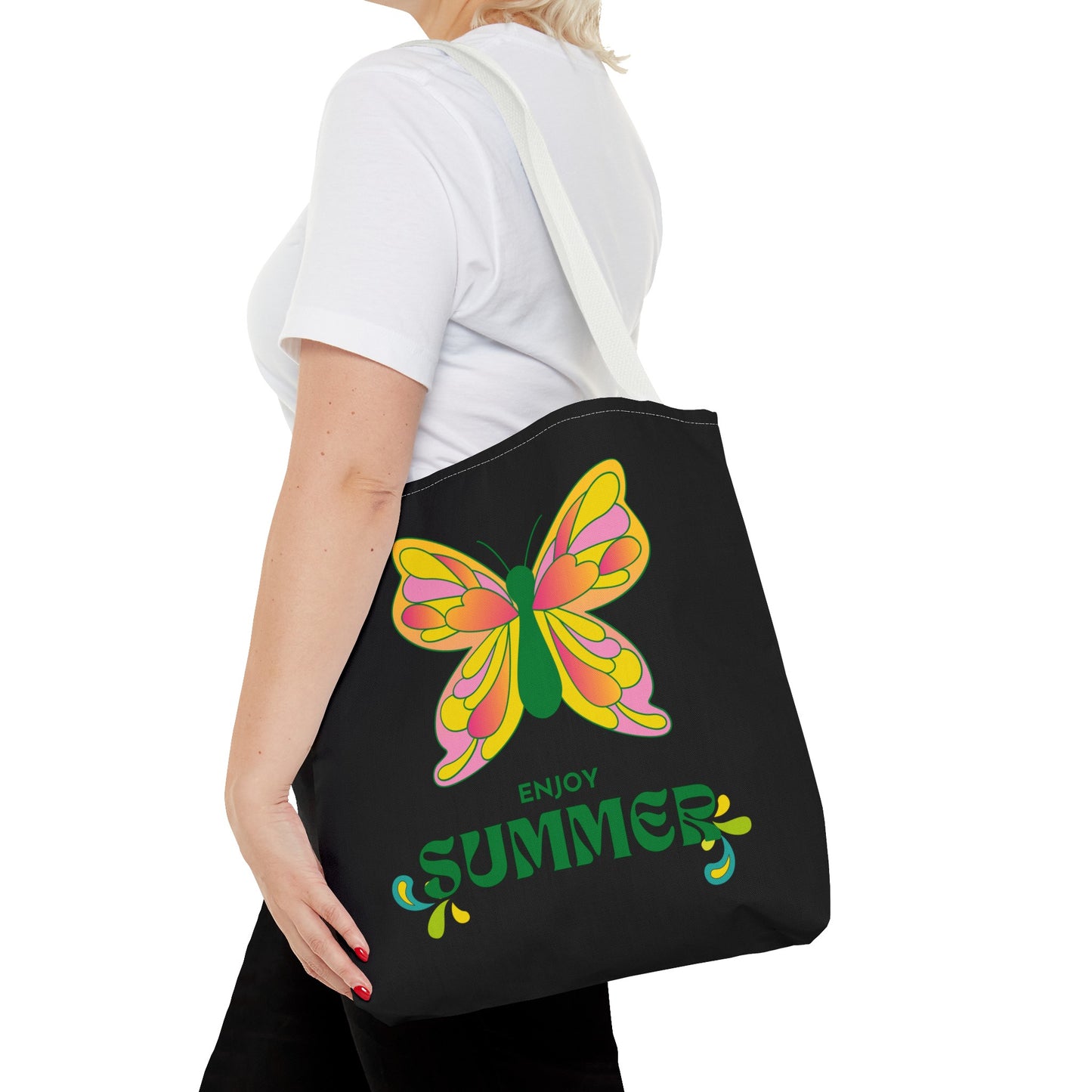 "Enjoy Summer" Butterfly Tote Bag - Stylish, Durable, Multiple Sizes