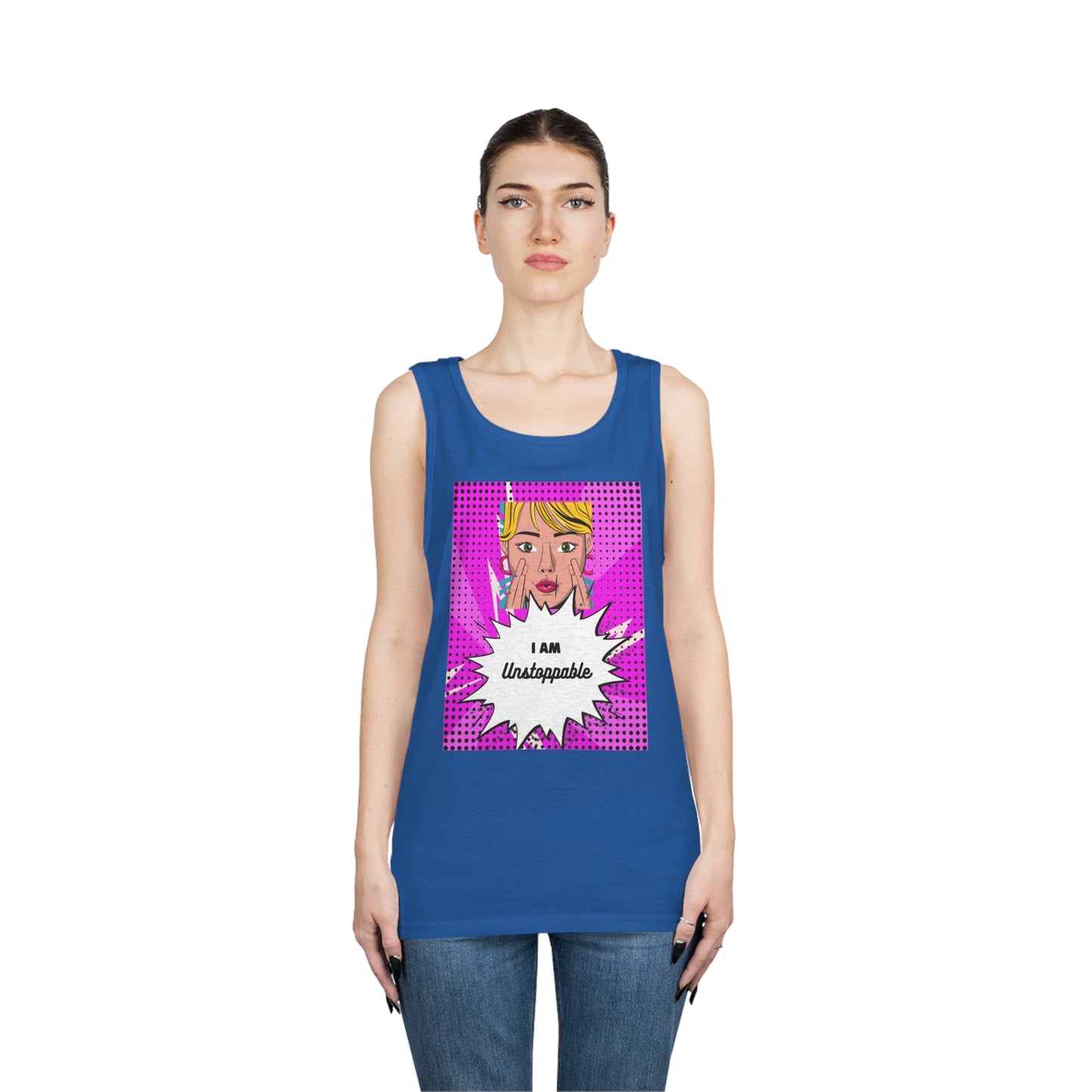 Women's "I Am Unstoppable" Pop Art Tank Top - Bold & Comfortable, Multiple Colors