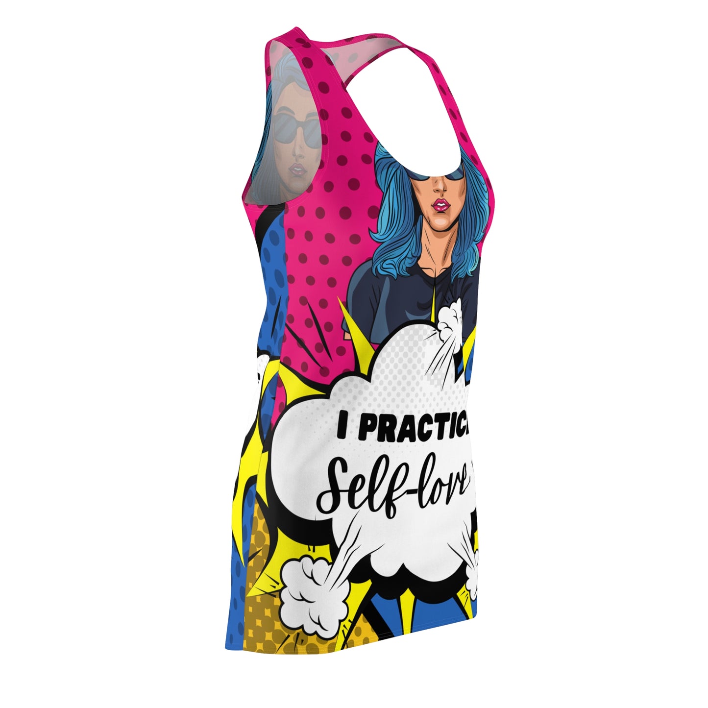 Women's "I Practice Self-Love" Cut & Sew Racerback Dress - Bold & Versatile