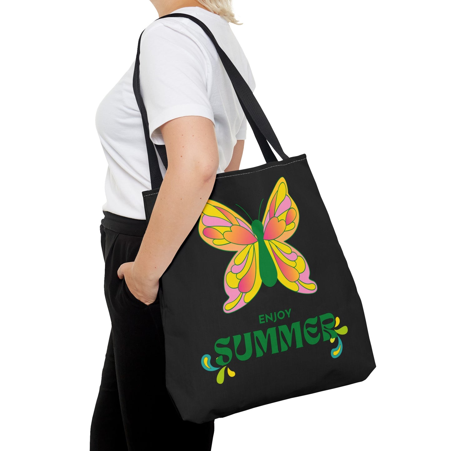 "Enjoy Summer" Butterfly Tote Bag - Stylish, Durable, Multiple Sizes