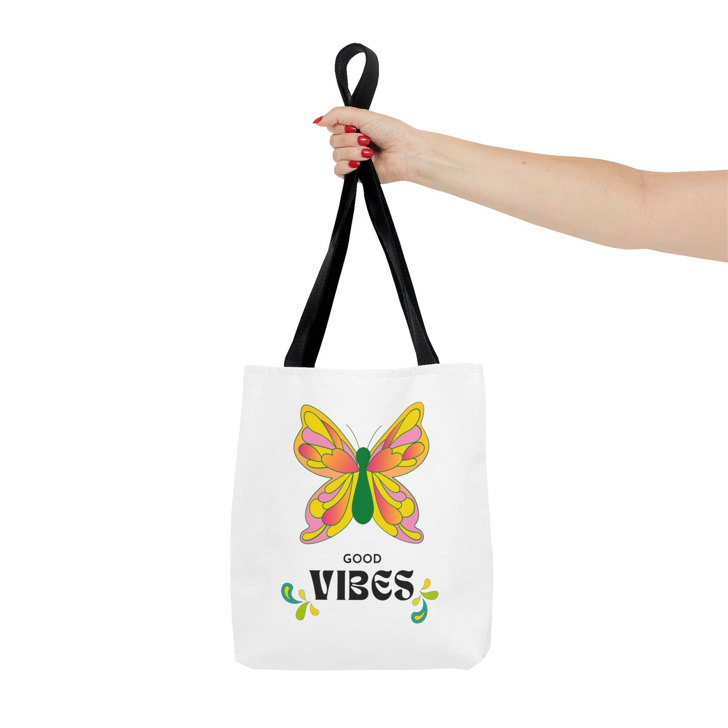 "Good Vibes" Butterfly Tote Bag - Stylish, Durable, Multiple Sizes