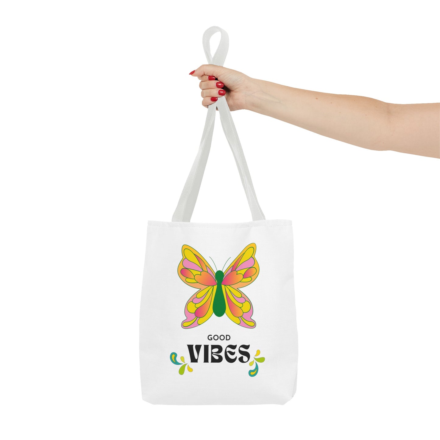 "Good Vibes" Butterfly Tote Bag - Stylish, Durable, Multiple Sizes