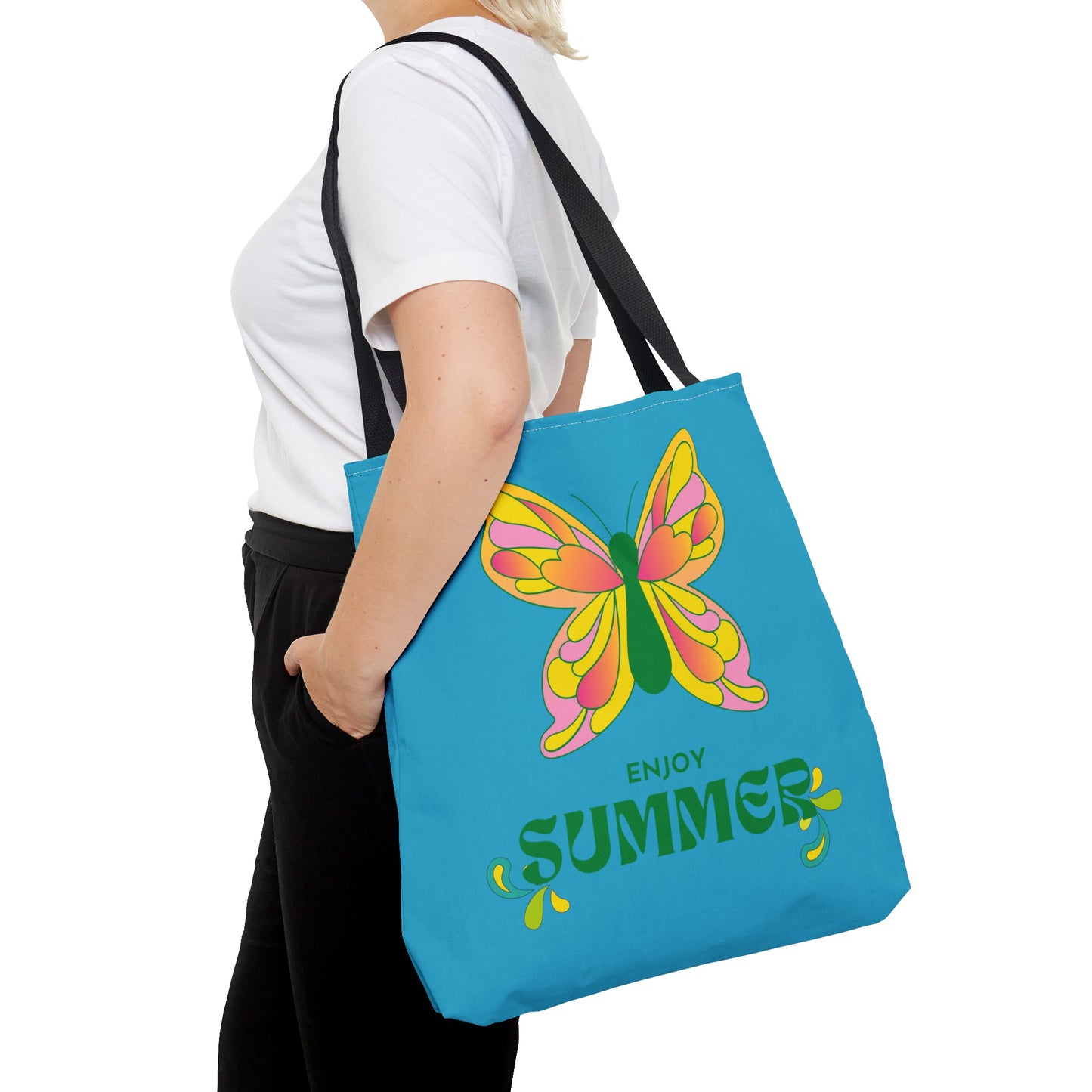 "Enjoy Summer" Butterfly Tote Bag - Stylish, Durable, Multiple Sizes