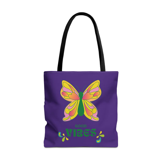 "Good Vibes" Butterfly Tote Bag - Stylish, Durable, Multiple Sizes