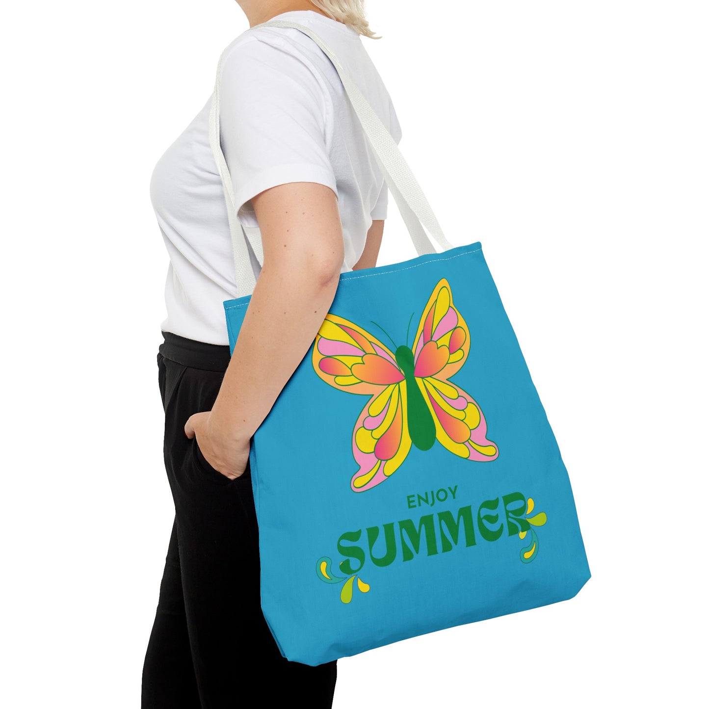 "Enjoy Summer" Butterfly Tote Bag - Stylish, Durable, Multiple Sizes