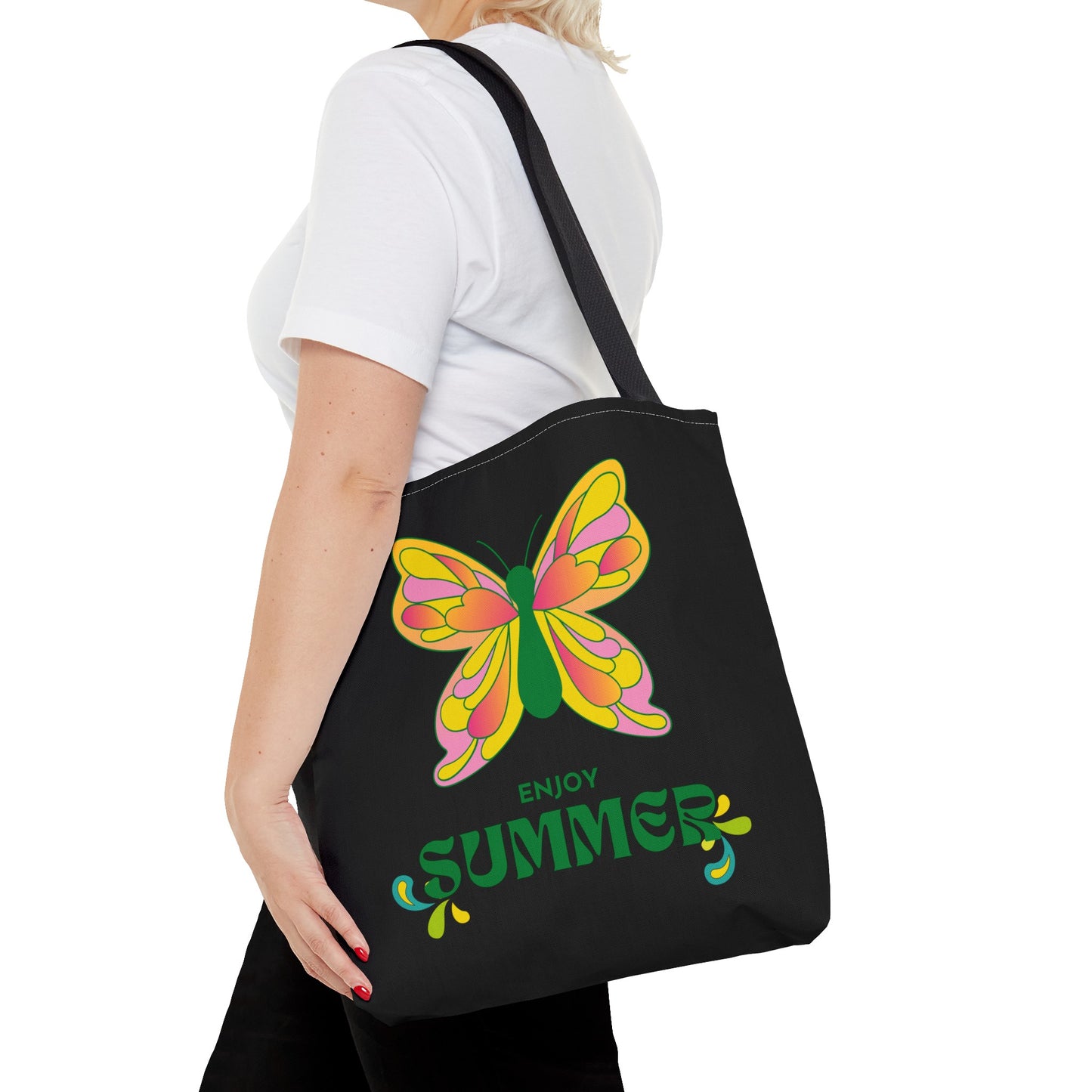 "Enjoy Summer" Butterfly Tote Bag - Stylish, Durable, Multiple Sizes