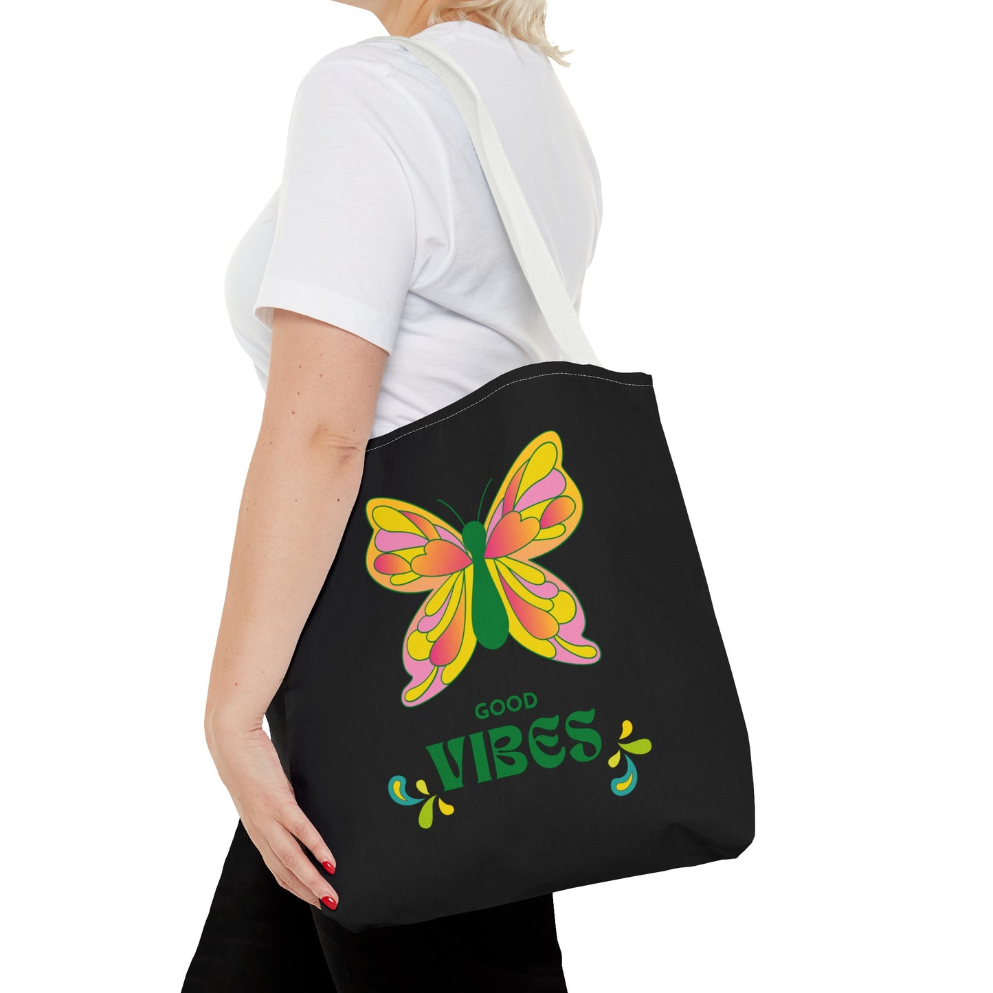 "Good Vibes" Butterfly Tote Bag - Stylish, Durable, Multiple Sizes