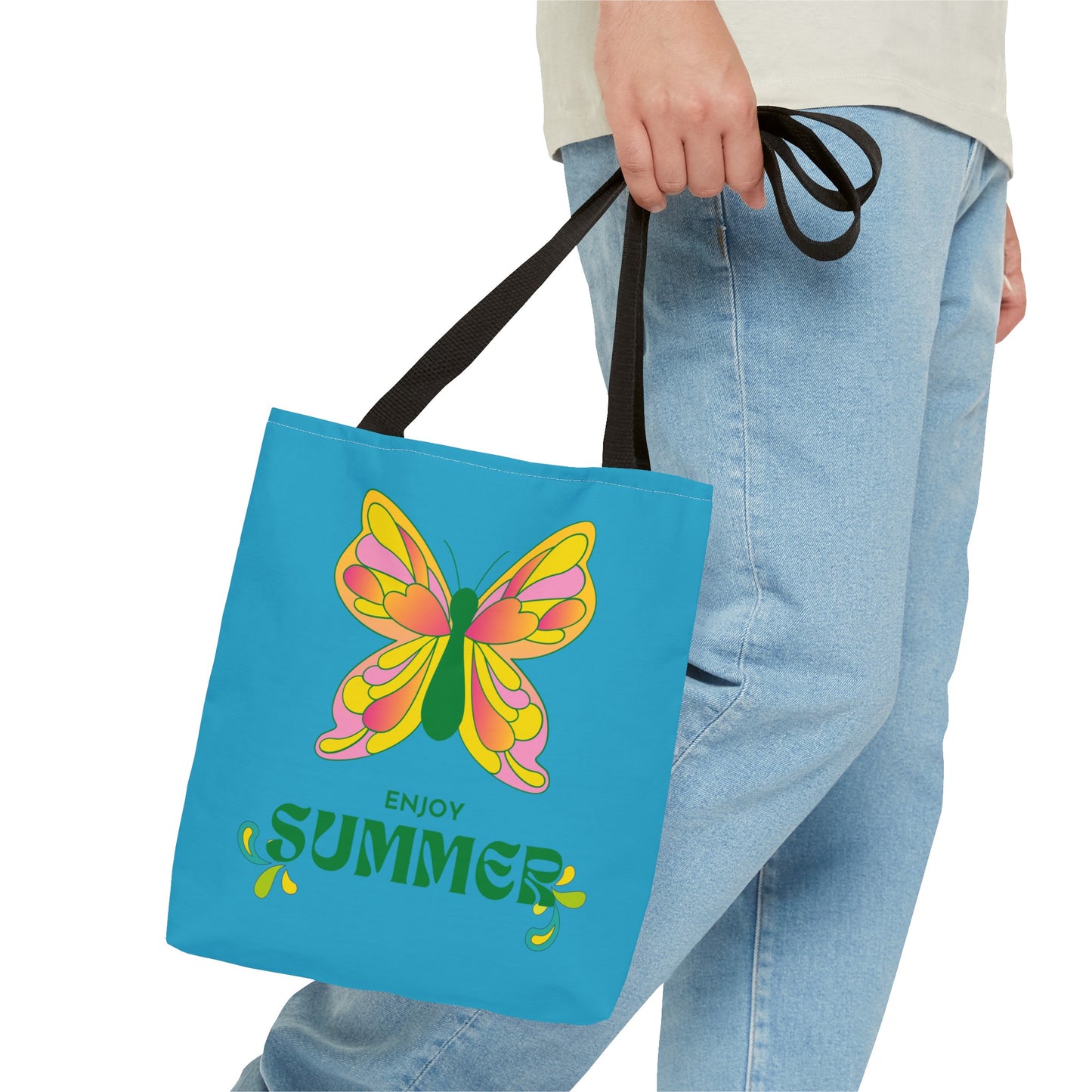 "Enjoy Summer" Butterfly Tote Bag - Stylish, Durable, Multiple Sizes