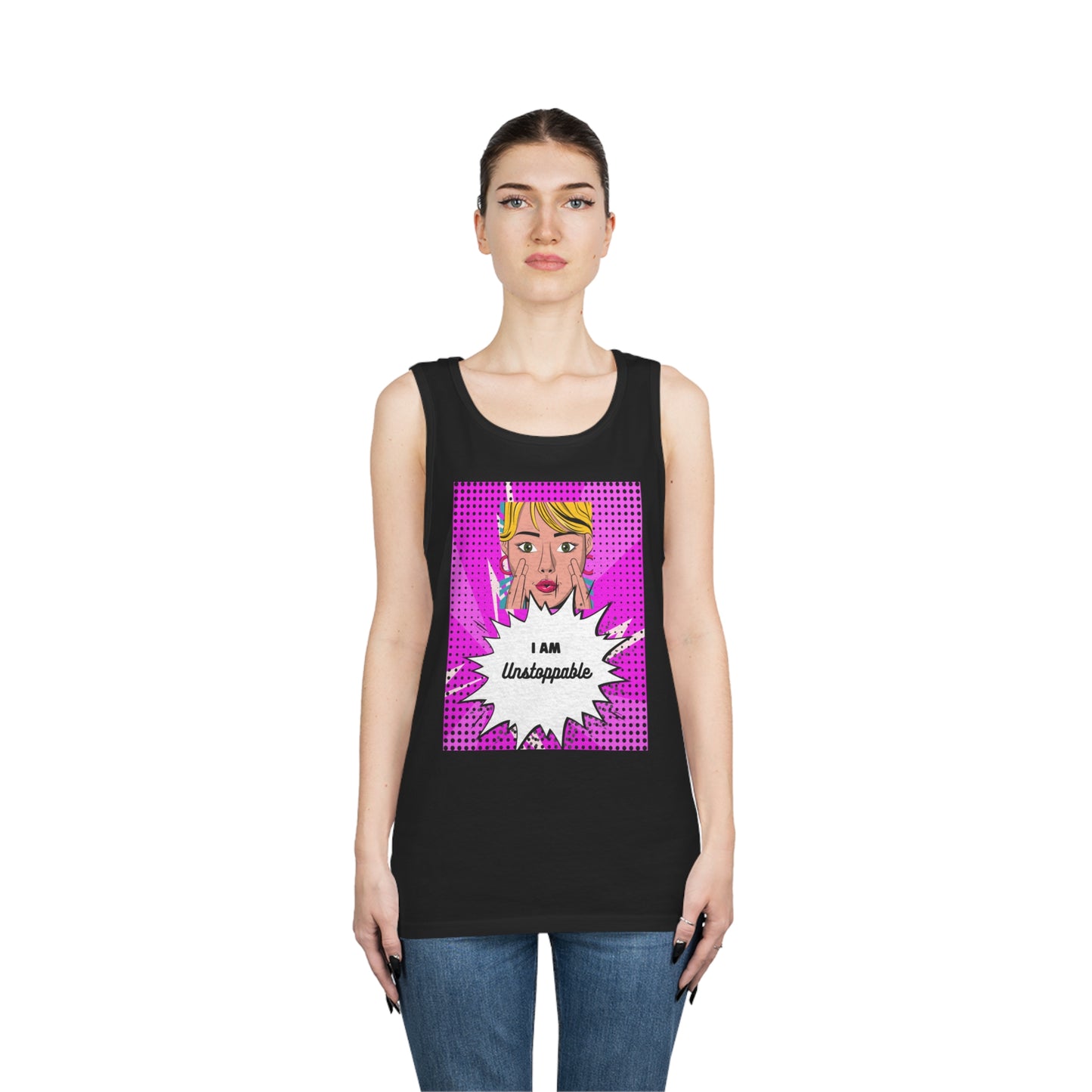 Women's "I Am Unstoppable" Pop Art Tank Top - Bold & Comfortable, Multiple Colors