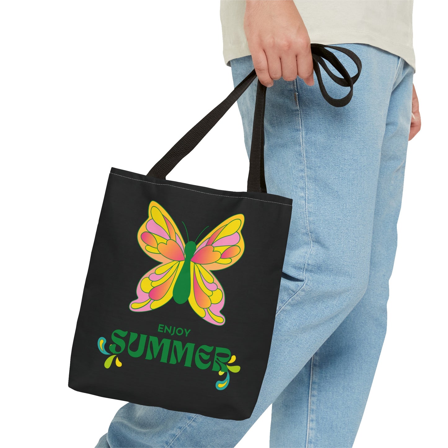 "Enjoy Summer" Butterfly Tote Bag - Stylish, Durable, Multiple Sizes