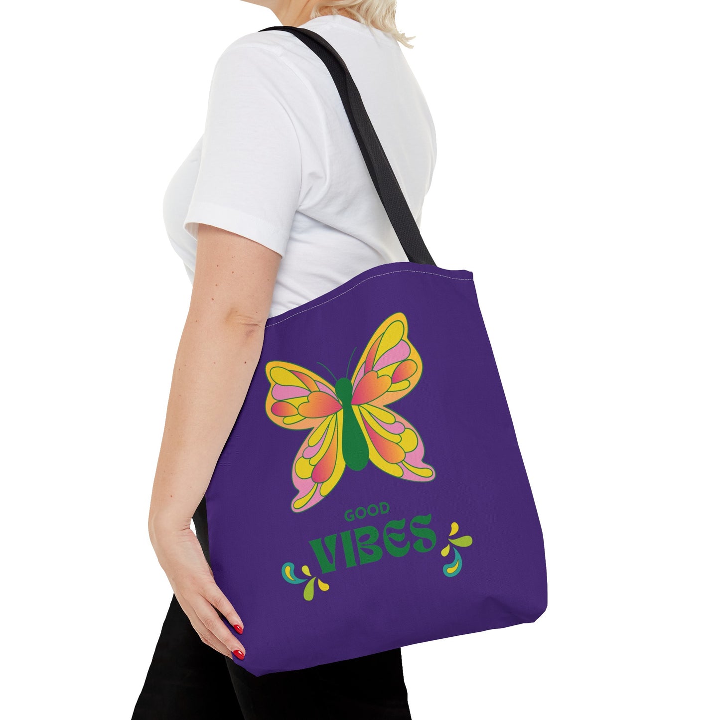 "Good Vibes" Butterfly Tote Bag - Stylish, Durable, Multiple Sizes