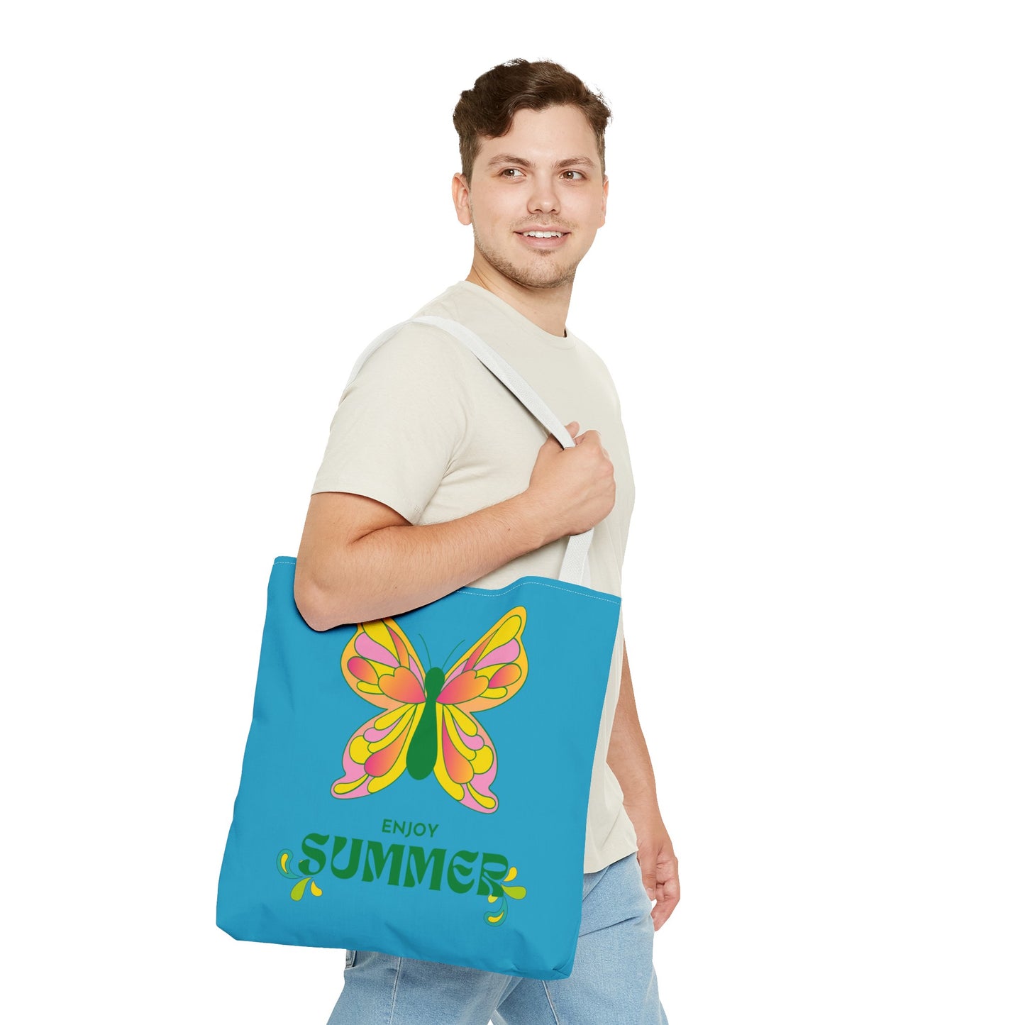 "Enjoy Summer" Butterfly Tote Bag - Stylish, Durable, Multiple Sizes