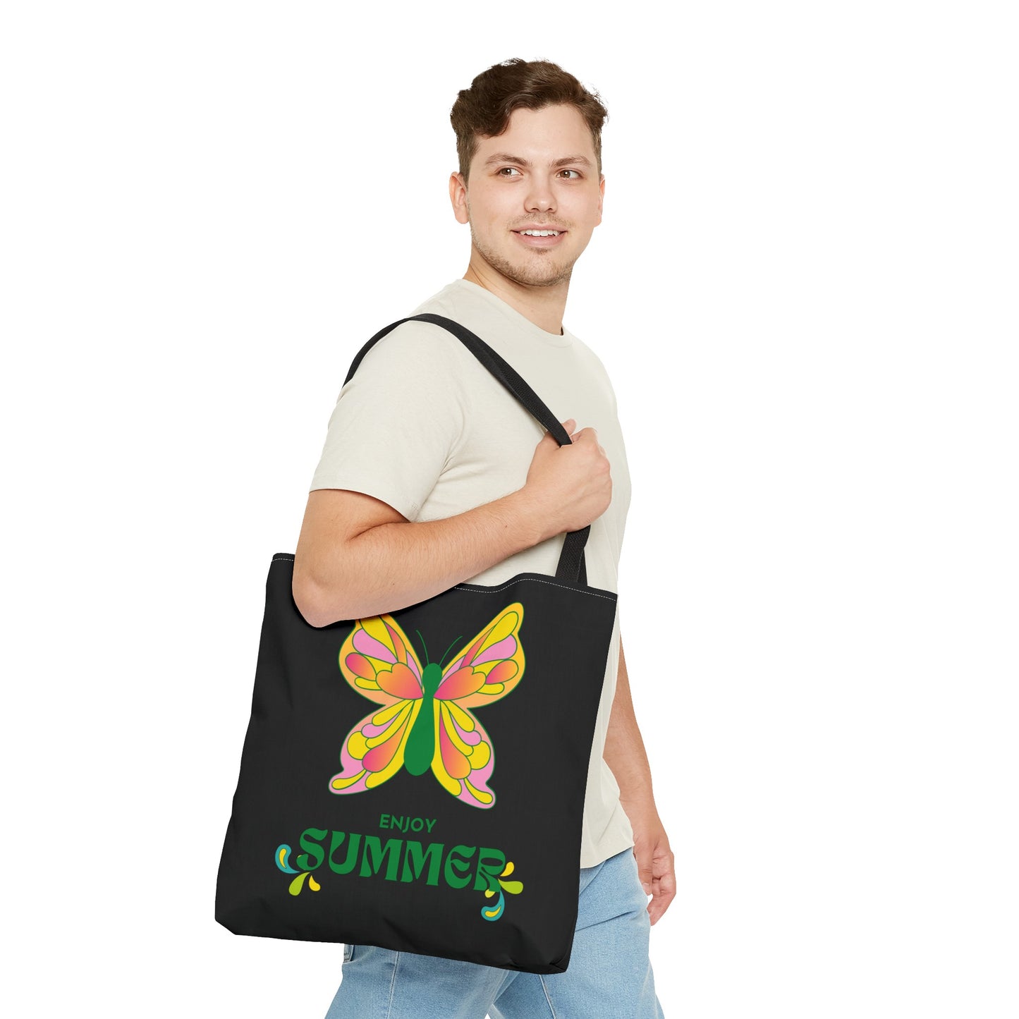 "Enjoy Summer" Butterfly Tote Bag - Stylish, Durable, Multiple Sizes