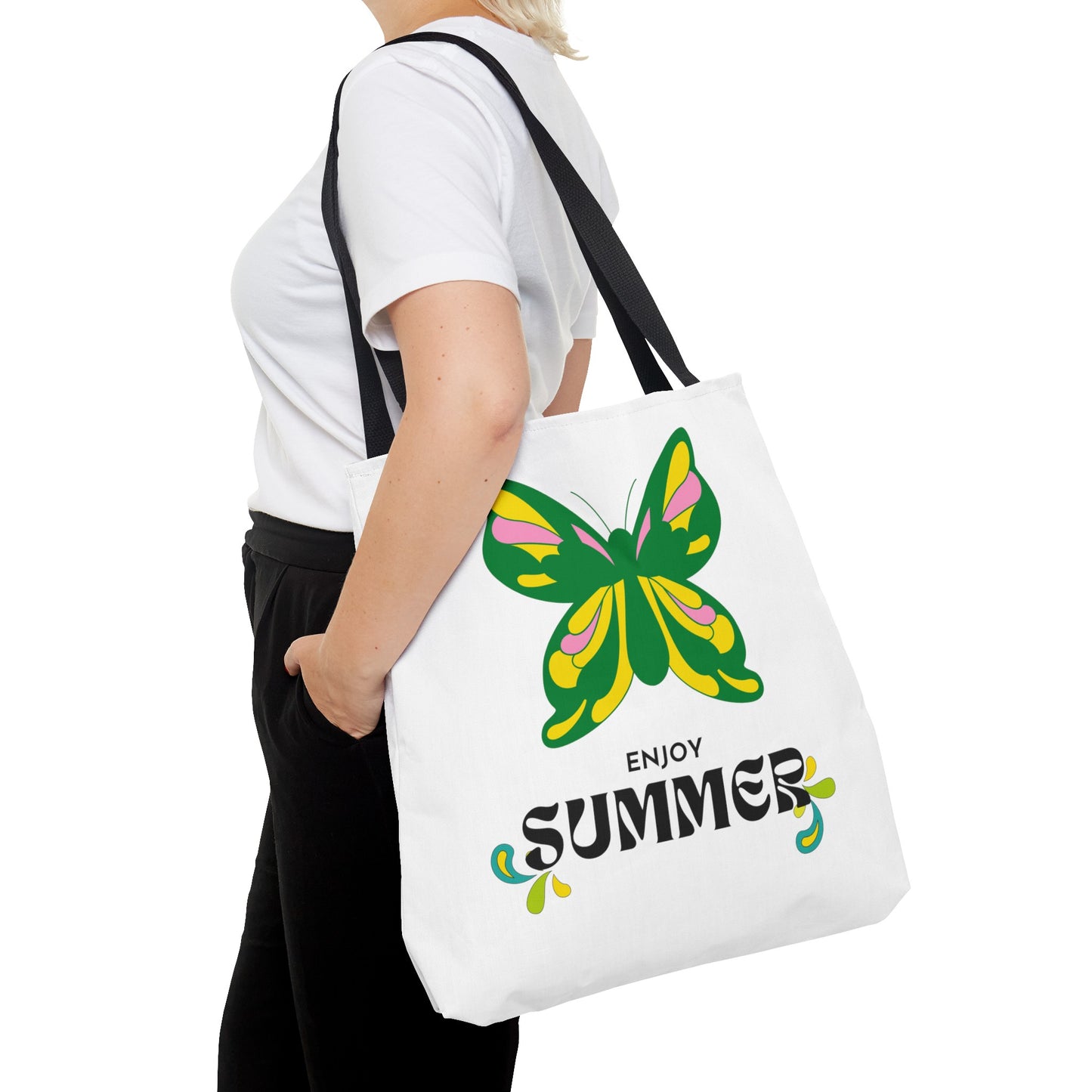 "Enjoy Summer" Butterfly Tote Bag - Stylish, Durable, Multiple Sizes