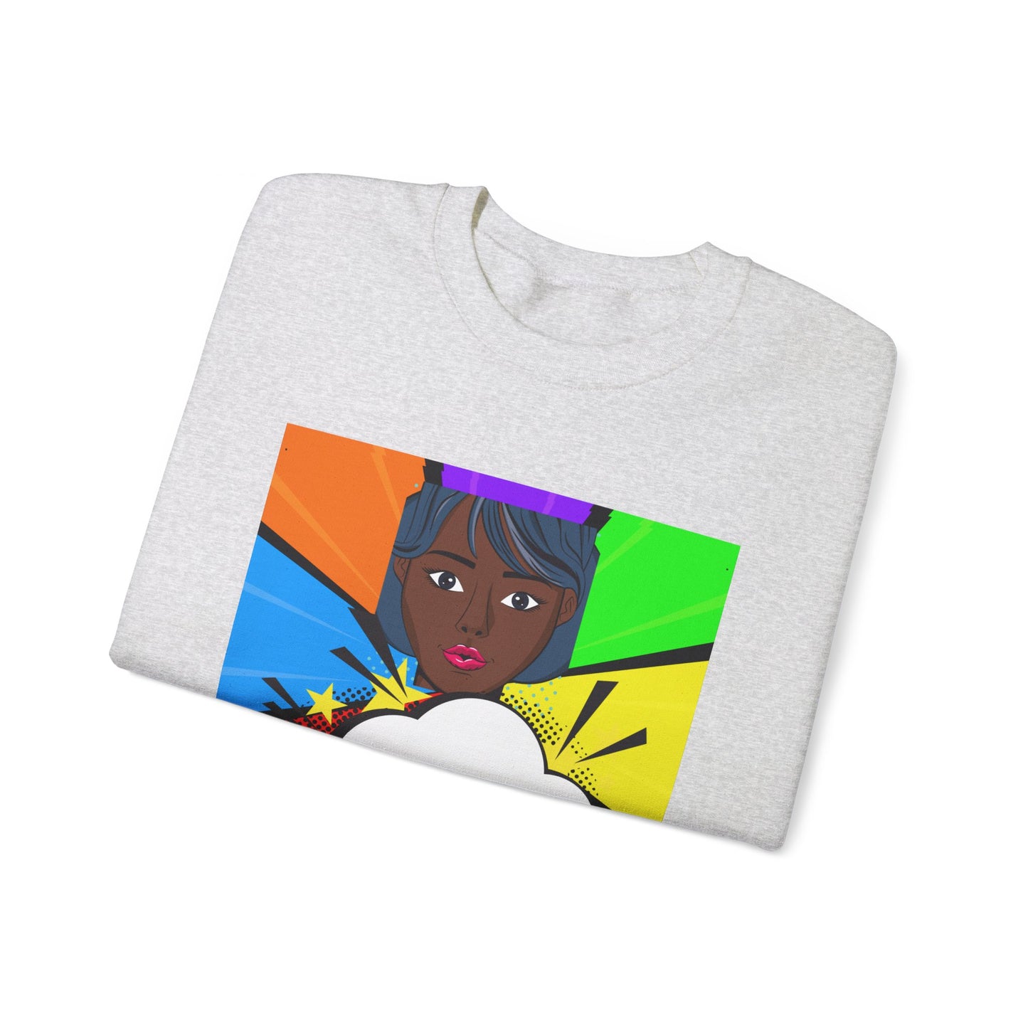 Unisex "I Am Powerful" Heavy Blend Crewneck Sweatshirt - Celebrating Strong Black Women