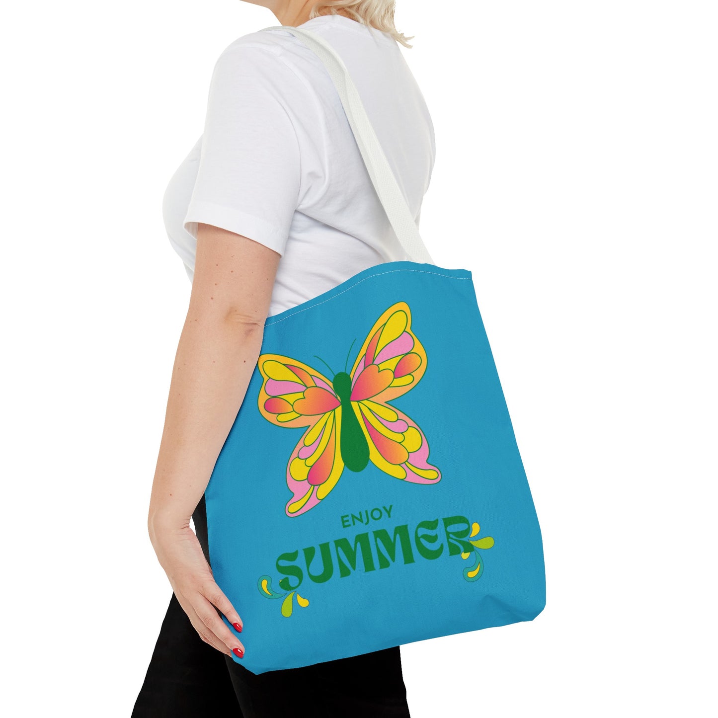 "Enjoy Summer" Butterfly Tote Bag - Stylish, Durable, Multiple Sizes