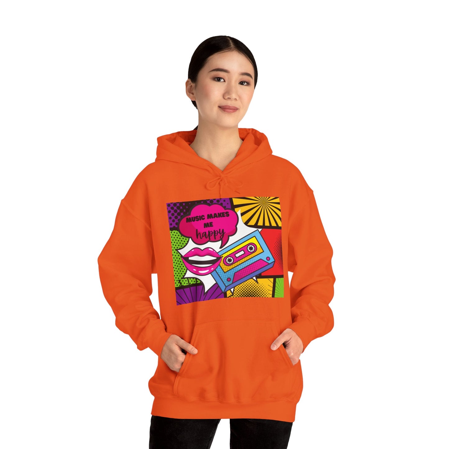 Unisex "Music Makes Me Happy" Heavy Blend Hoodie - Comfortable & Trendy