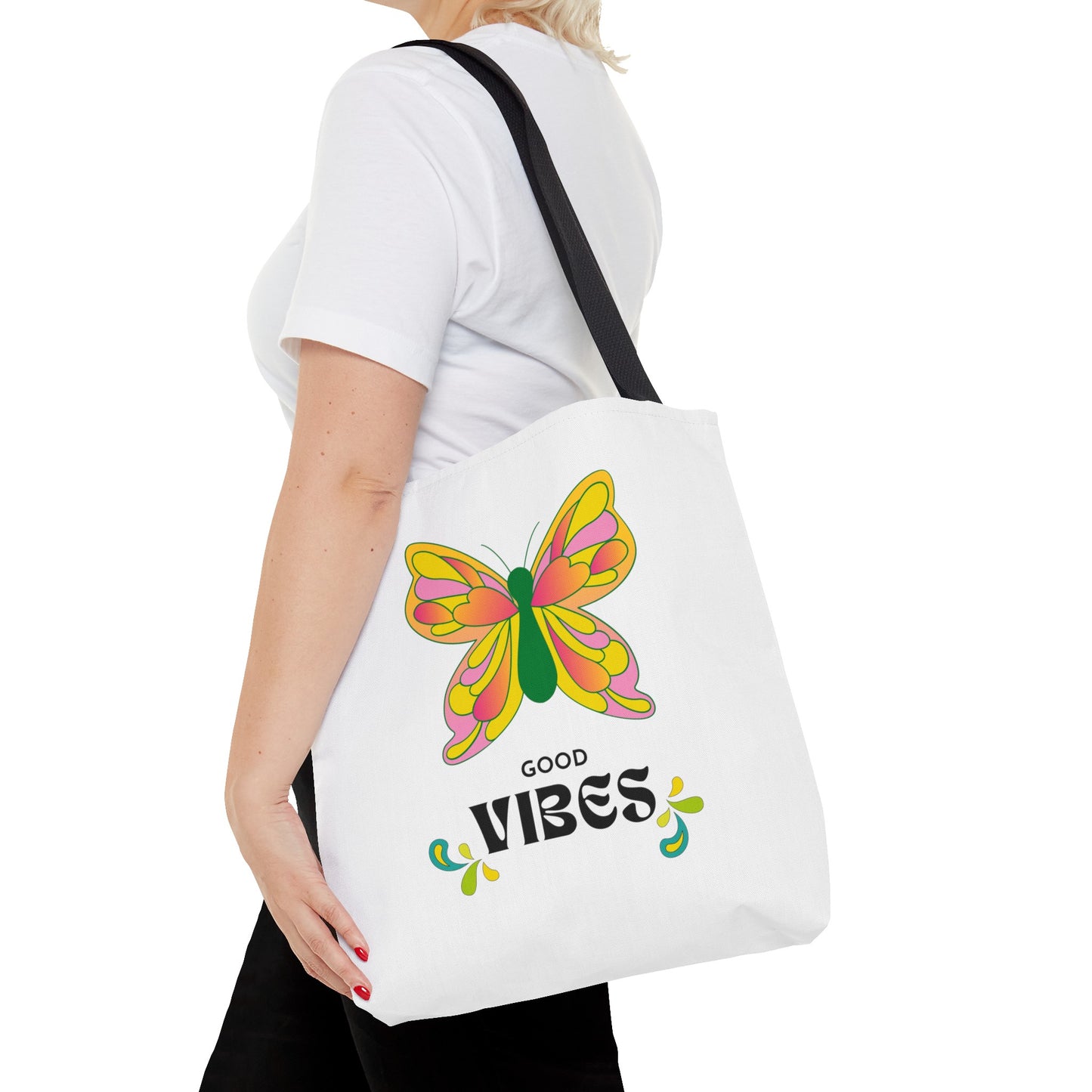 "Good Vibes" Butterfly Tote Bag - Stylish, Durable, Multiple Sizes