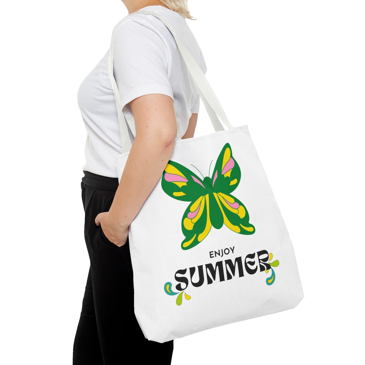 "Enjoy Summer" Butterfly Tote Bag - Stylish, Durable, Multiple Sizes