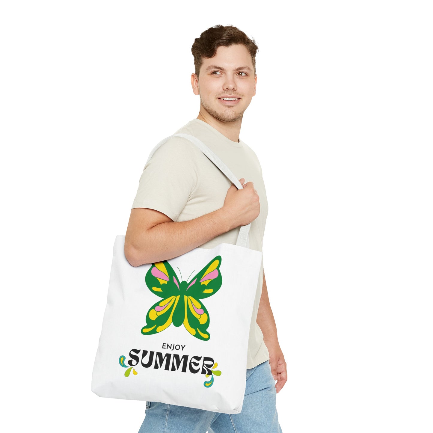 "Enjoy Summer" Butterfly Tote Bag - Stylish, Durable, Multiple Sizes