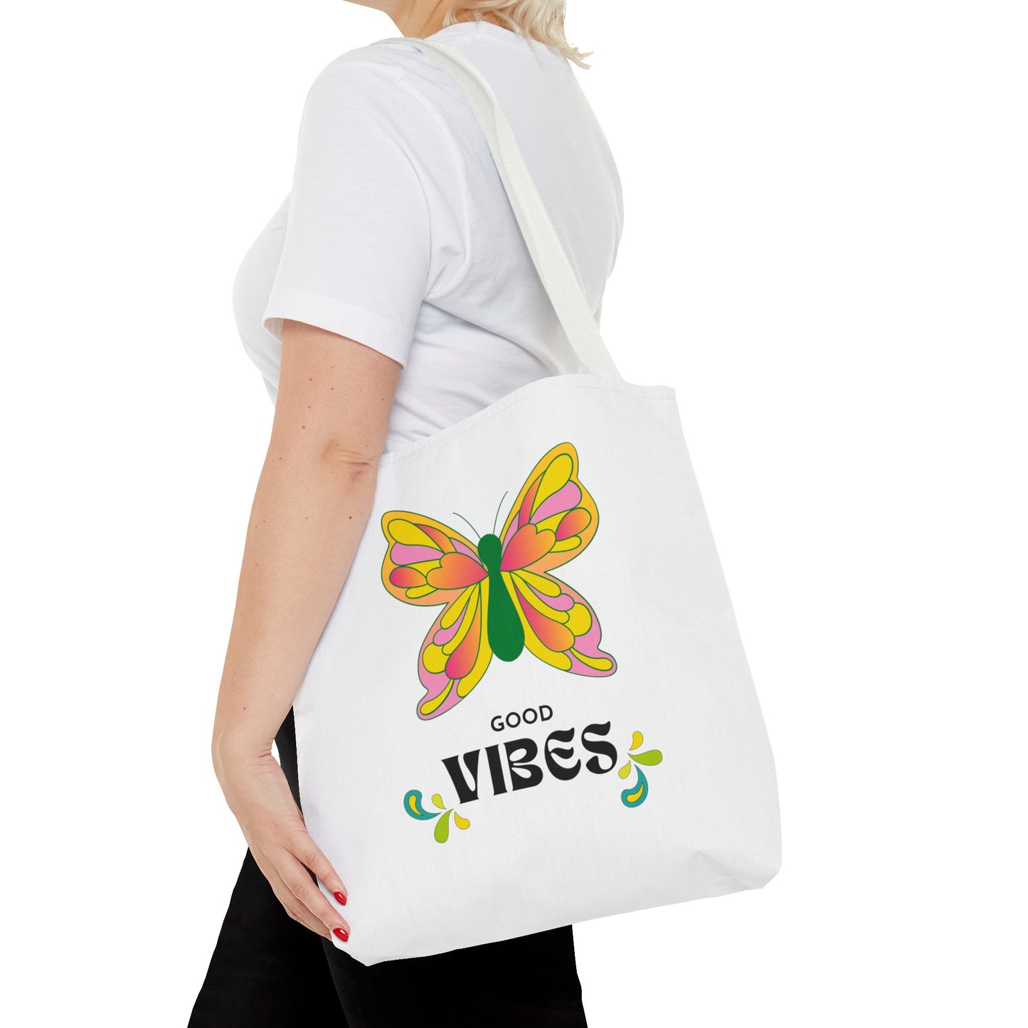 "Good Vibes" Butterfly Tote Bag - Stylish, Durable, Multiple Sizes