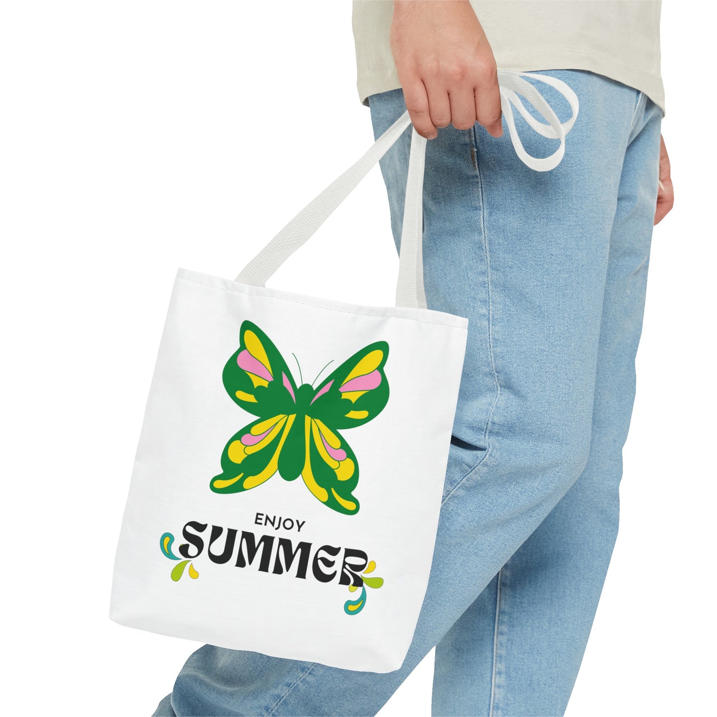 "Enjoy Summer" Butterfly Tote Bag - Stylish, Durable, Multiple Sizes