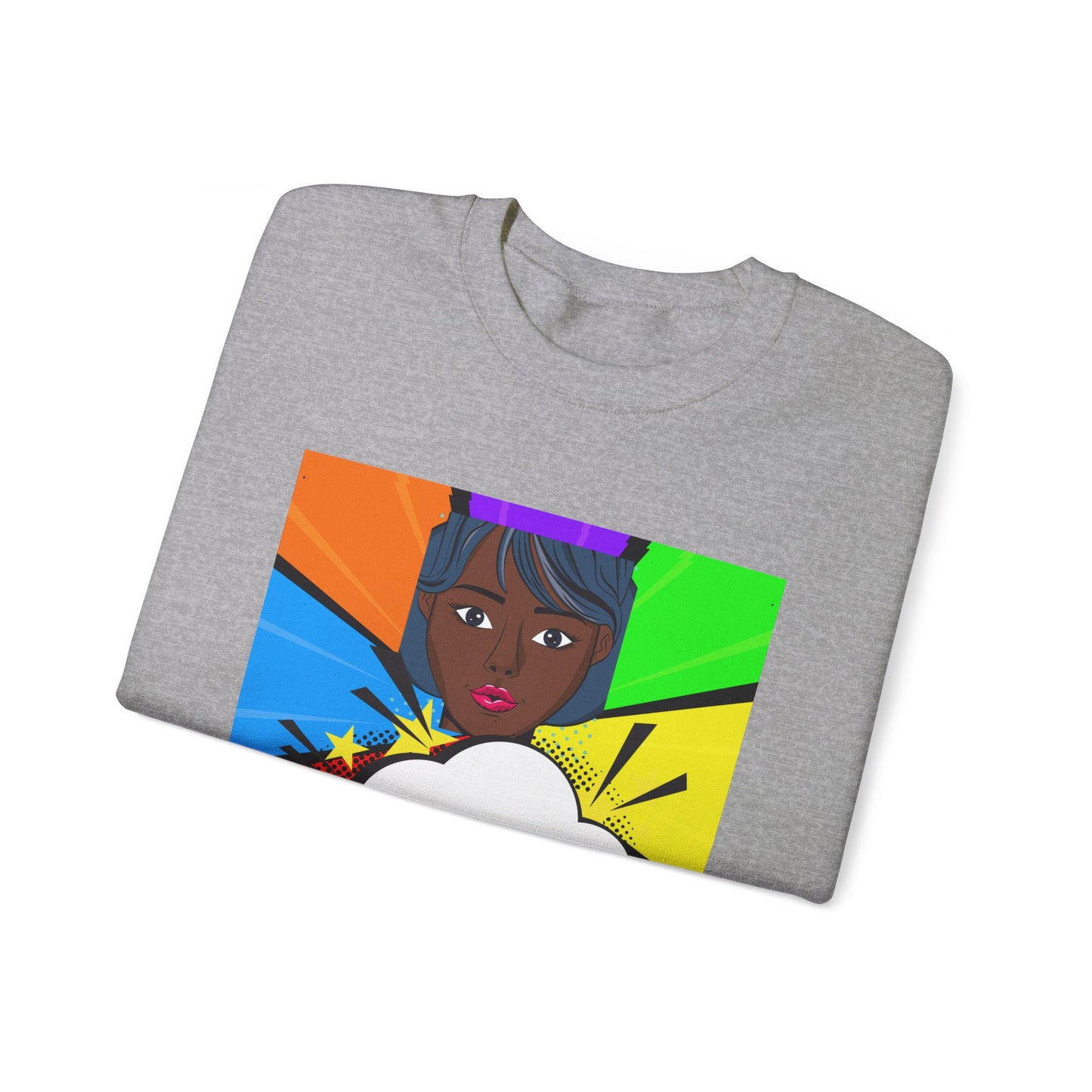 Unisex "I Am Powerful" Heavy Blend Crewneck Sweatshirt - Celebrating Strong Black Women