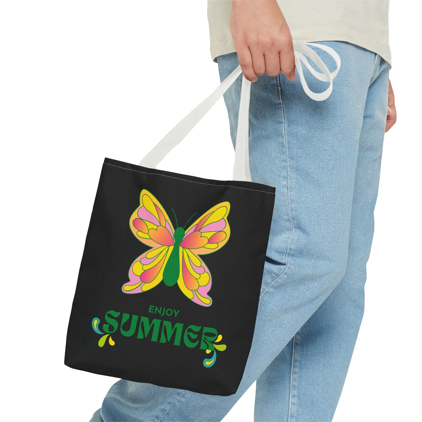 "Enjoy Summer" Butterfly Tote Bag - Stylish, Durable, Multiple Sizes