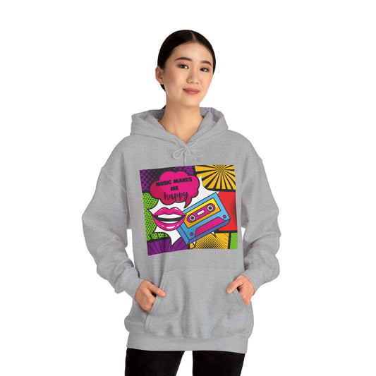 Unisex "Music Makes Me Happy" Heavy Blend Hoodie - Comfortable & Trendy