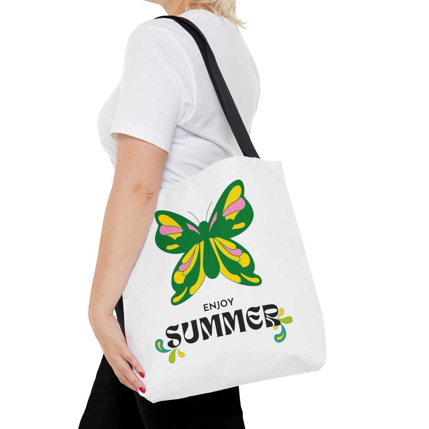 "Enjoy Summer" Butterfly Tote Bag - Stylish, Durable, Multiple Sizes