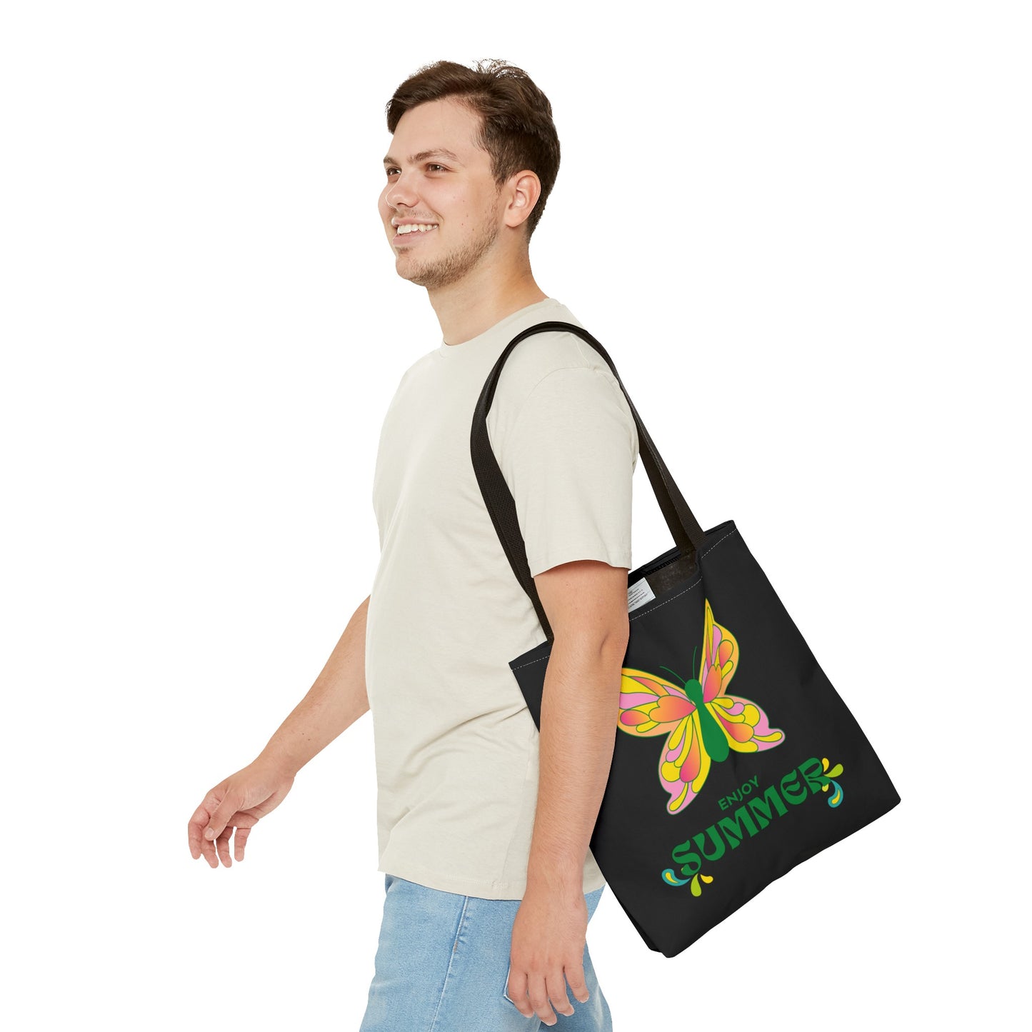 "Enjoy Summer" Butterfly Tote Bag - Stylish, Durable, Multiple Sizes