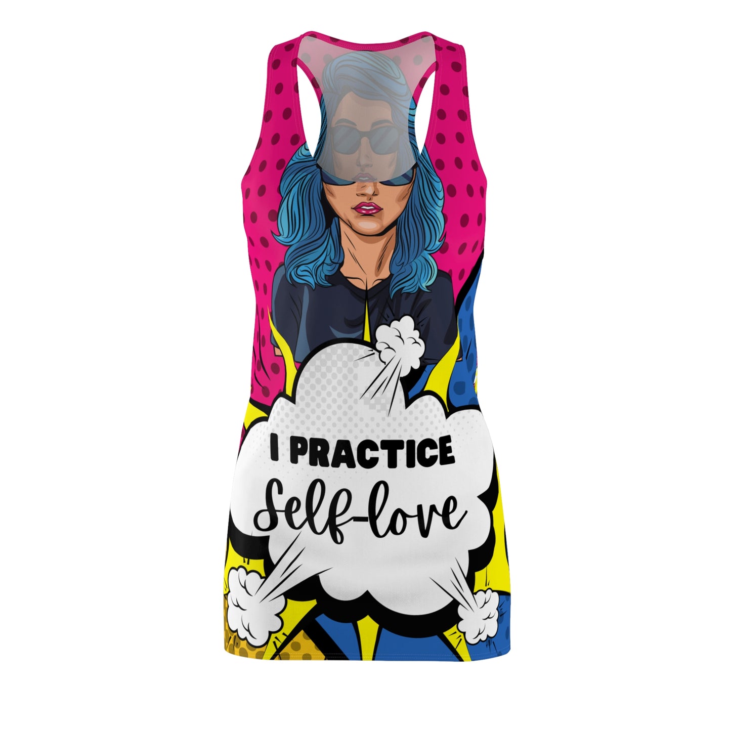 Women's "I Practice Self-Love" Cut & Sew Racerback Dress - Bold & Versatile