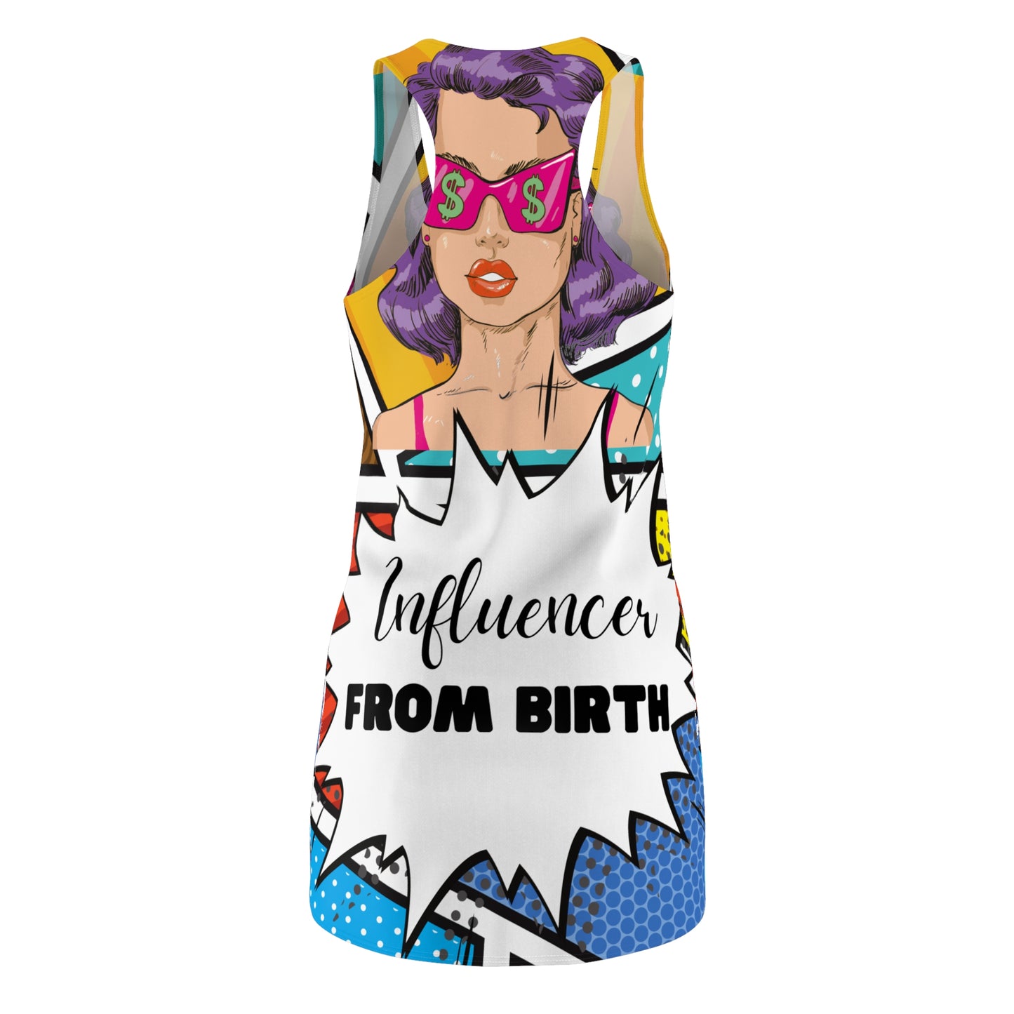 Women's "Influencer from Birth" Cut & Sew Racerback Dress - Stylish & Versatile