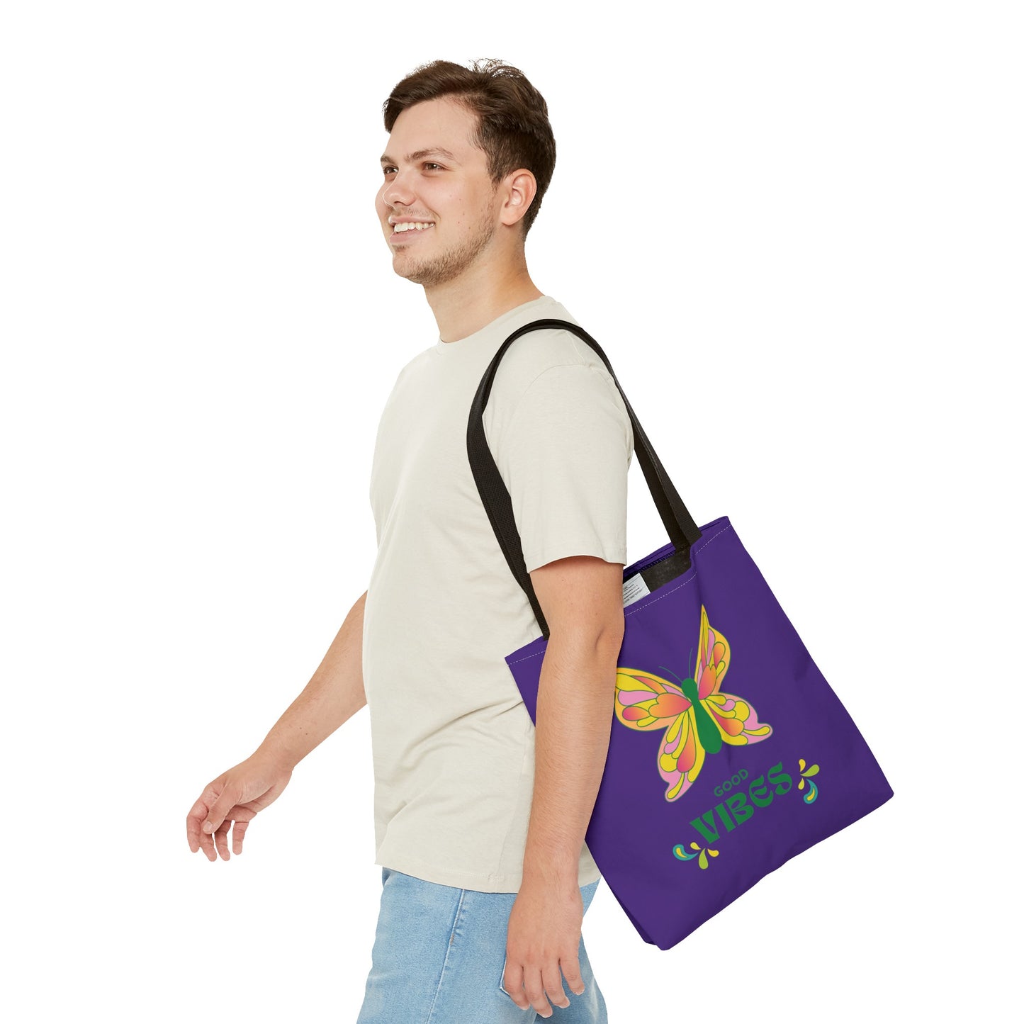 "Good Vibes" Butterfly Tote Bag - Stylish, Durable, Multiple Sizes