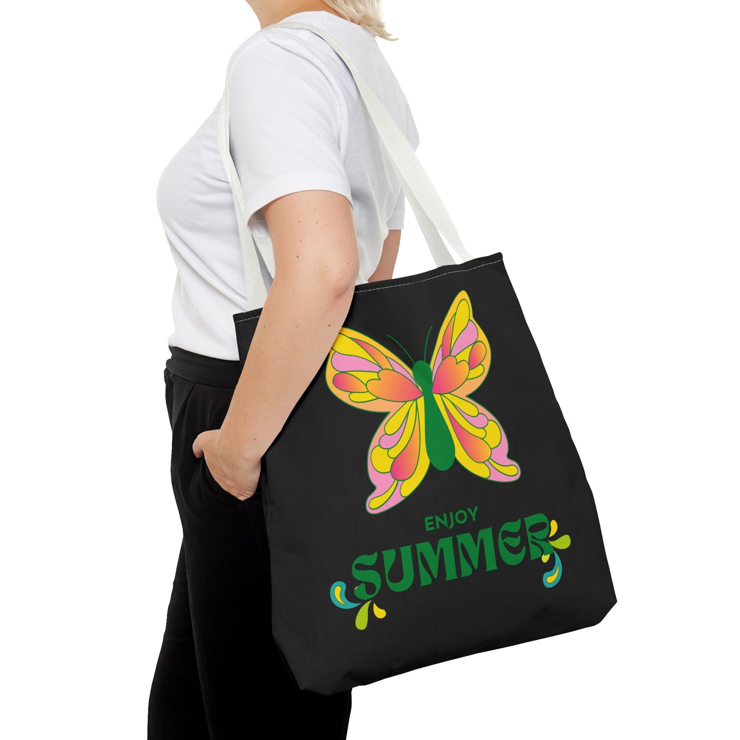 "Enjoy Summer" Butterfly Tote Bag - Stylish, Durable, Multiple Sizes