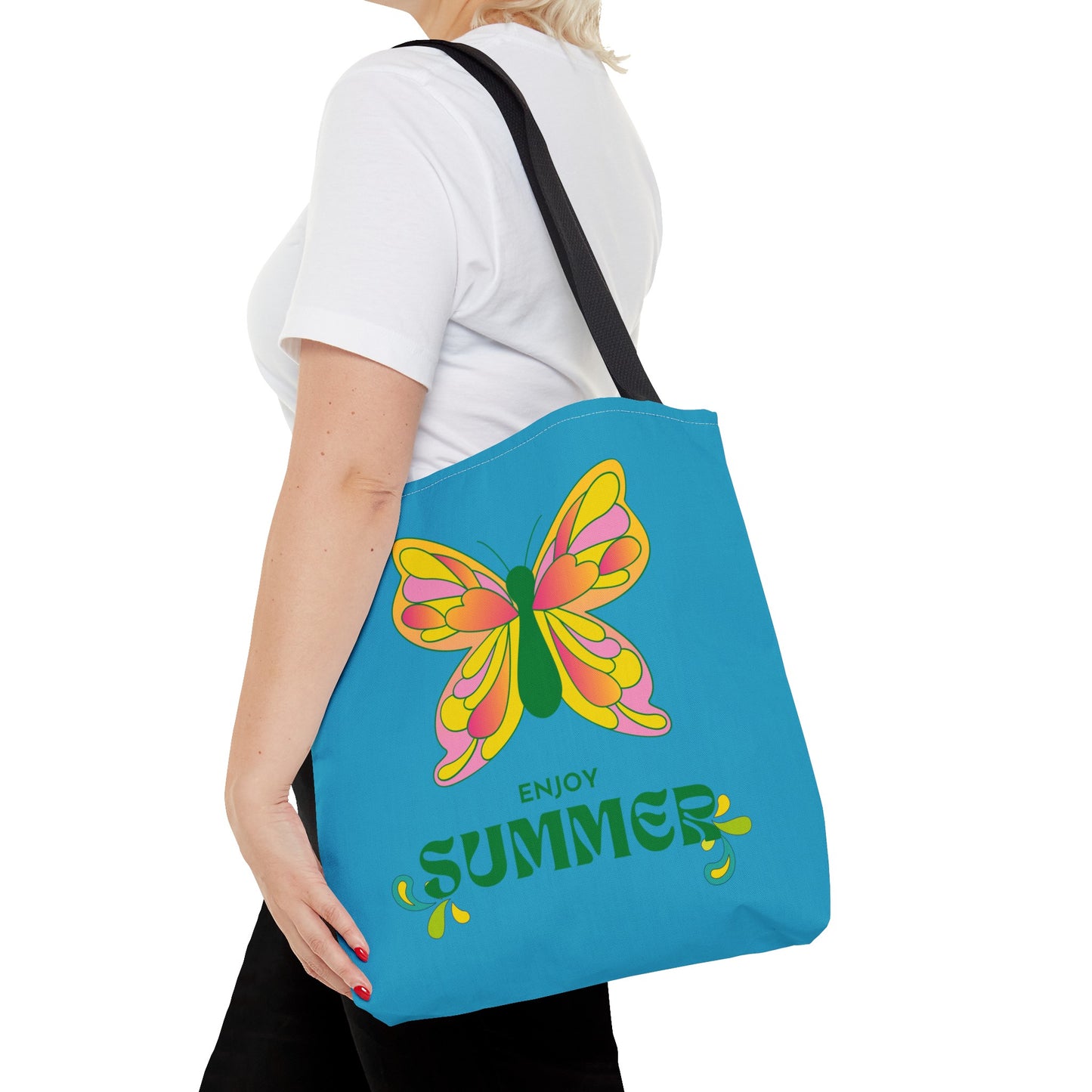 "Enjoy Summer" Butterfly Tote Bag - Stylish, Durable, Multiple Sizes