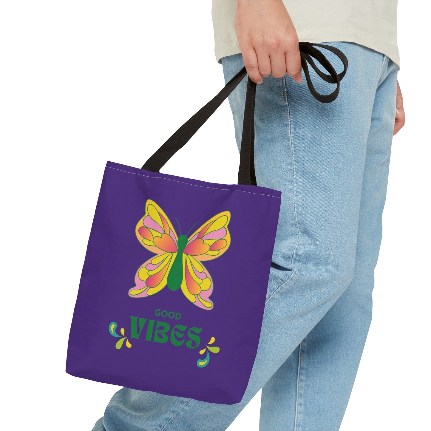 "Good Vibes" Butterfly Tote Bag - Stylish, Durable, Multiple Sizes