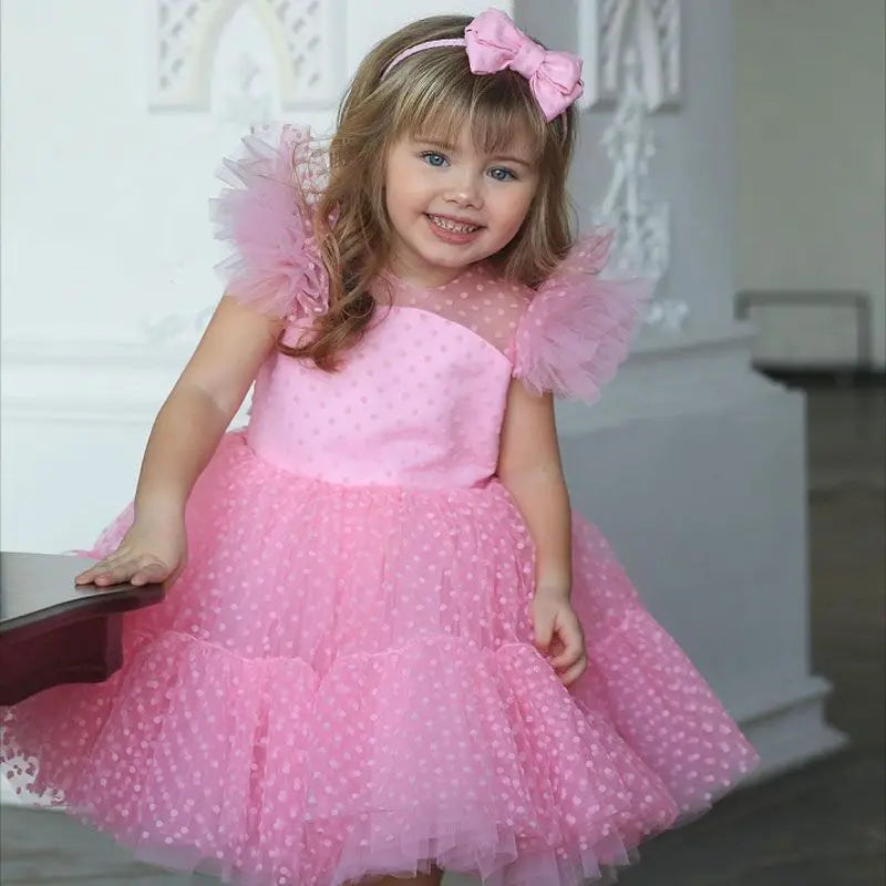 Elegant Kids Pink Tutu Princess Dress Set - Perfect for Birthdays & Formal Events