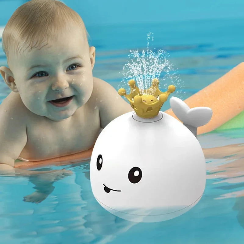 Electric Inductive Water Spray Ball with Light for Baby Bath Toddler Infant Swimming Toys