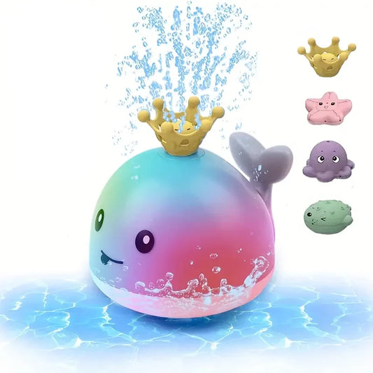 Electric Inductive Water Spray Ball with Light for Baby Bath Toddler Infant Swimming Toys